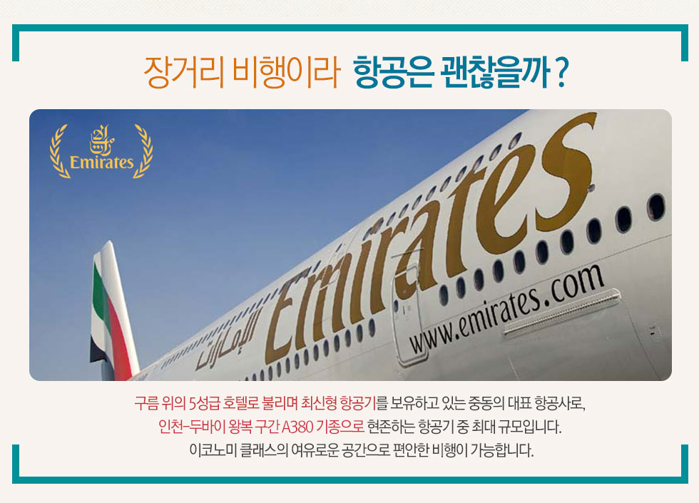 장거리 비행이라, 항공은 괜찮을까요?