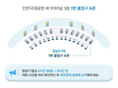 인천공항 미팅장소 제1여객터미널/A카운터