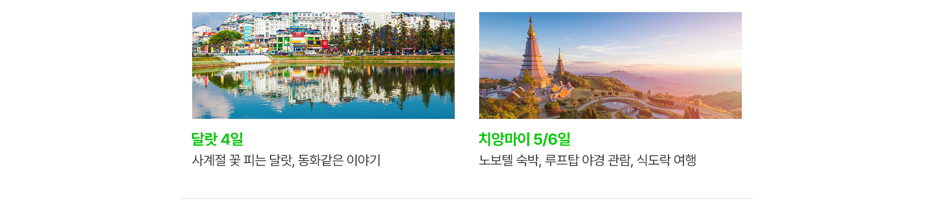 달랏과 치앙마이 상품