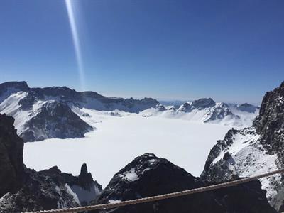 백두산 천지 겨울